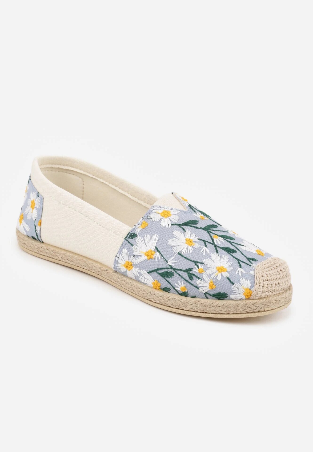 ballada Espadrile Albastre cu împletitură și broderie florală Alenara