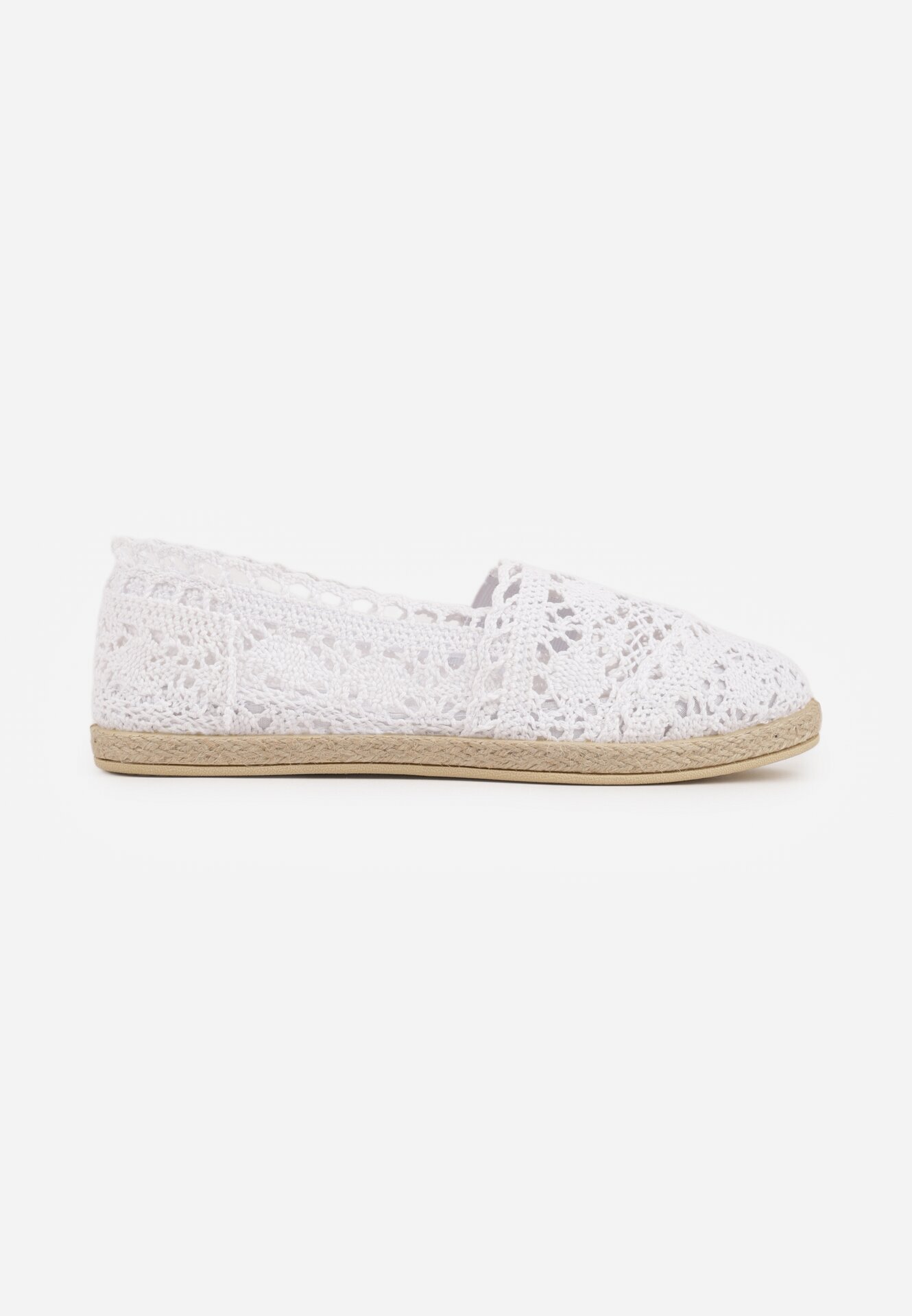 ballada Espadrile Albe Perforate pe Talpă din Împletitură Satisfyinglys