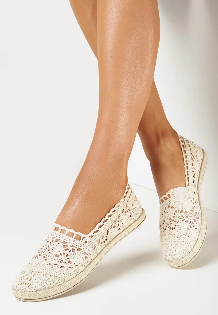 ballada Espadrile bej perforate pe talpă împletită Satisfyinglys