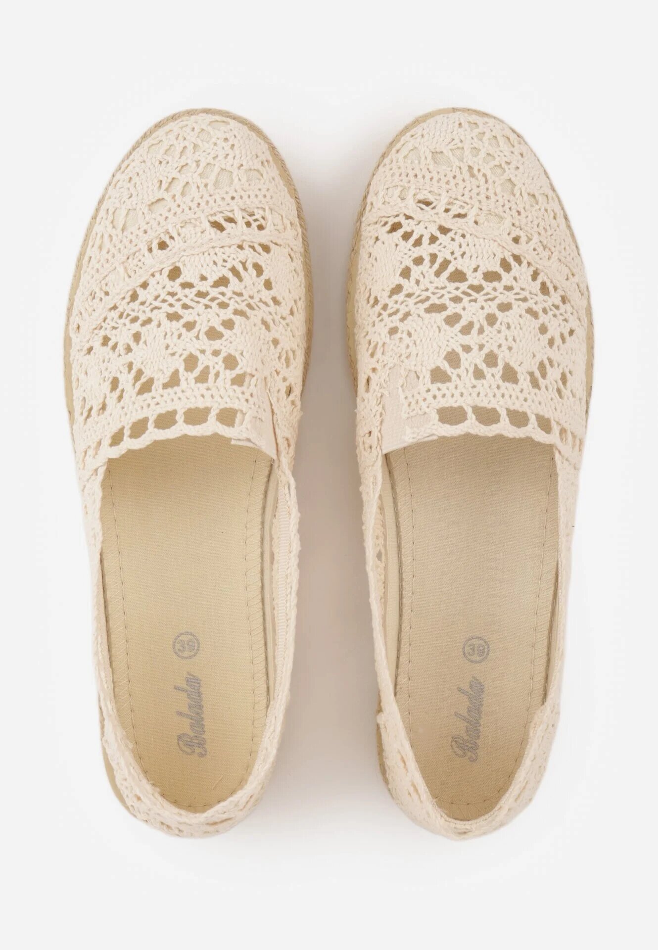 ballada Espadrile bej perforate pe talpă împletită Satisfyinglys