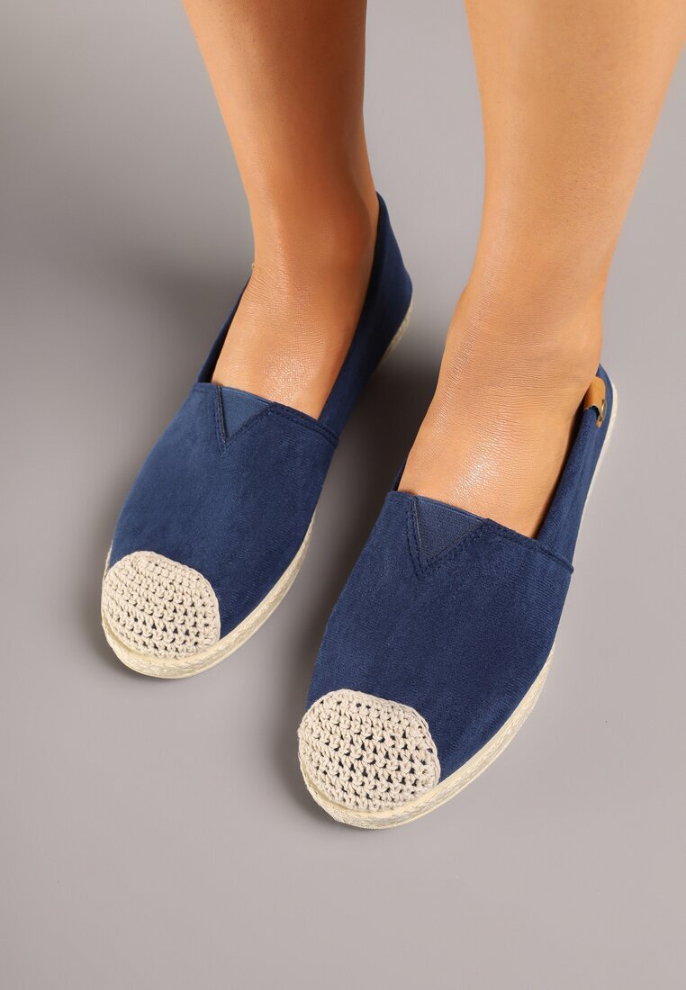 ballada Espadrile bleumarin cu ornamente din împletitură și inserție elastică Nelithae