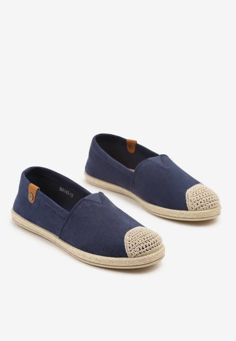 ballada Espadrile bleumarin cu ornamente din împletitură și inserție elastică Nelithae