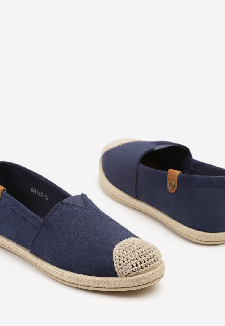 ballada Espadrile bleumarin cu ornamente din împletitură și inserție elastică Nelithae