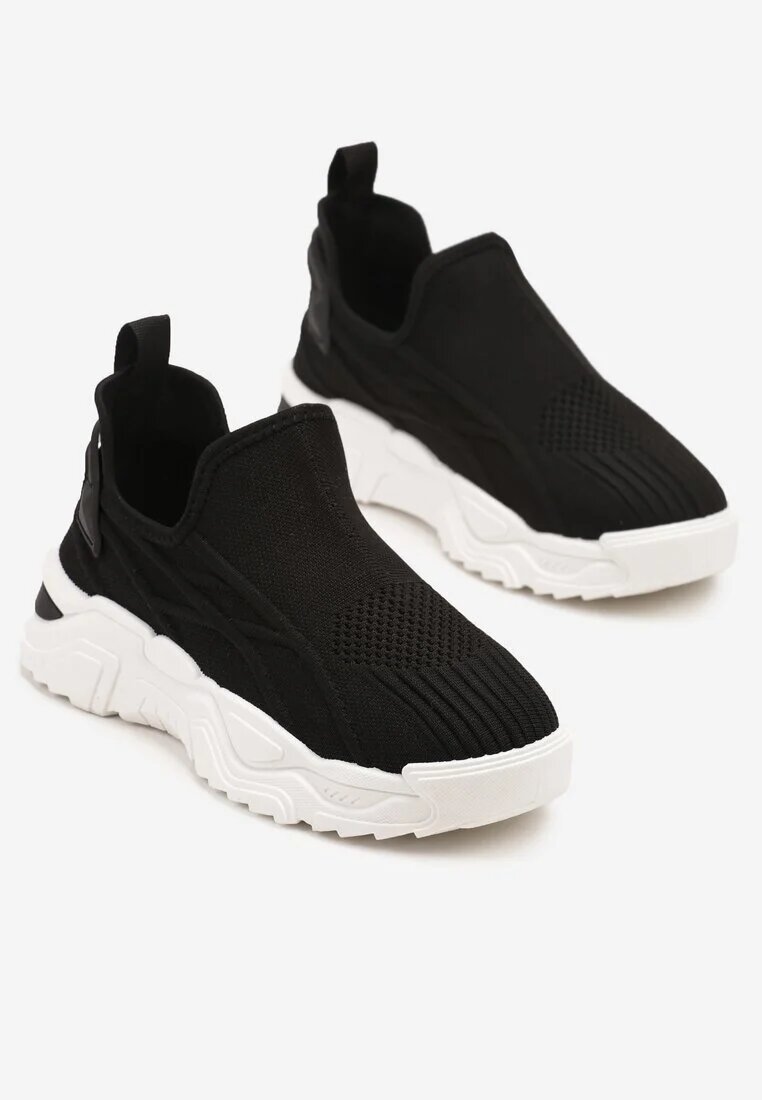 ballada Pantofi sport slip-on negri tip sneakers din plasă cu detalii în relief Nusellia