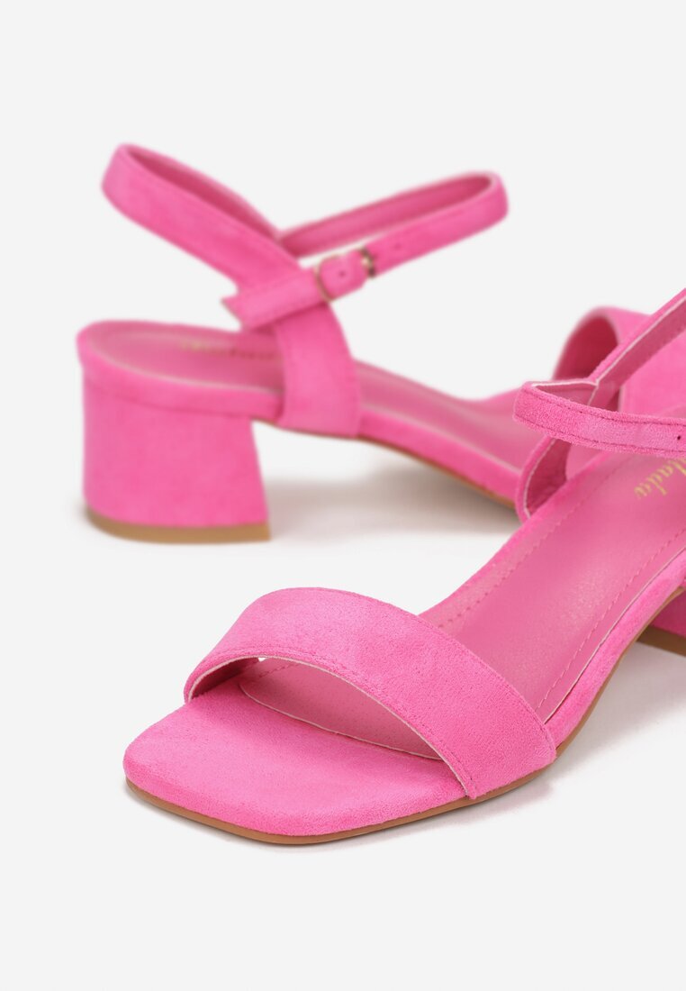 ballada Sandale Fucsia cu toc bloc cu vârf pătrat Teana