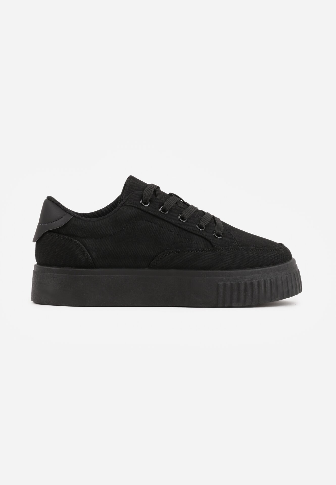 ballada Sneakers Negre cu Talpă Groasă cu Relief Larviona