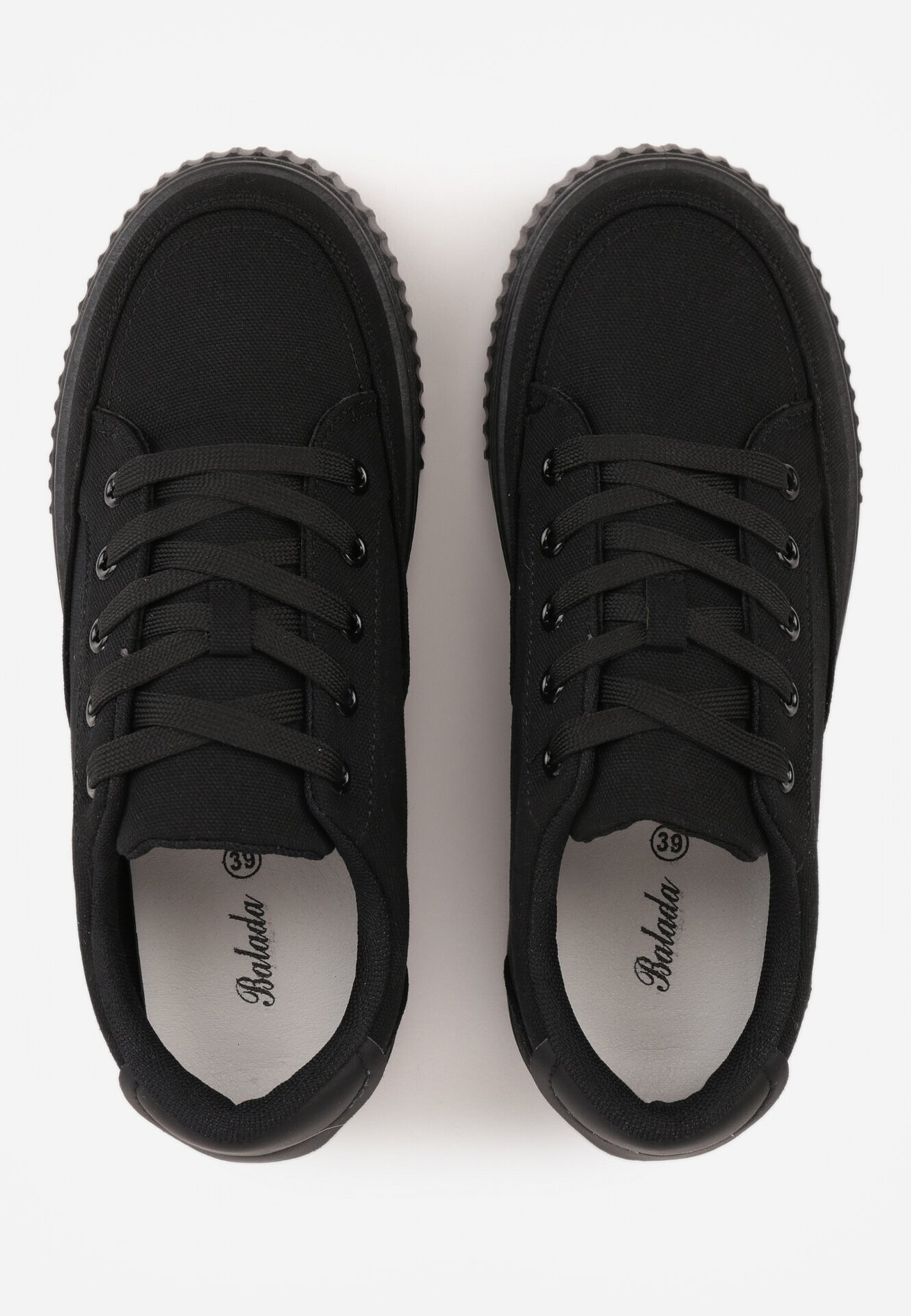 ballada Sneakers Negre cu Talpă Groasă cu Relief Larviona