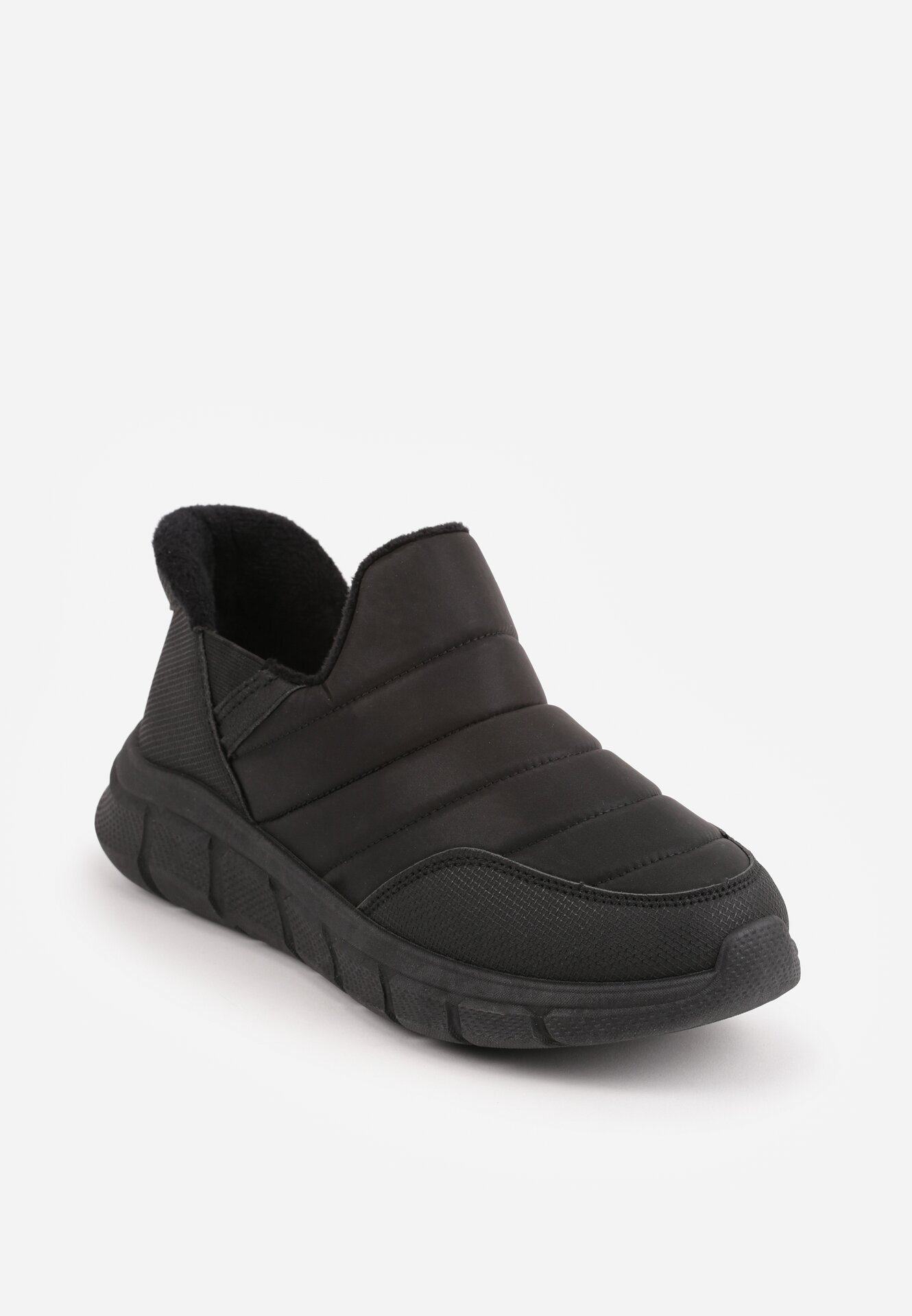 ballada Sneakers Negre Matlasate Ghete de zăpadă pe Platformă Groasă Embosată Verta