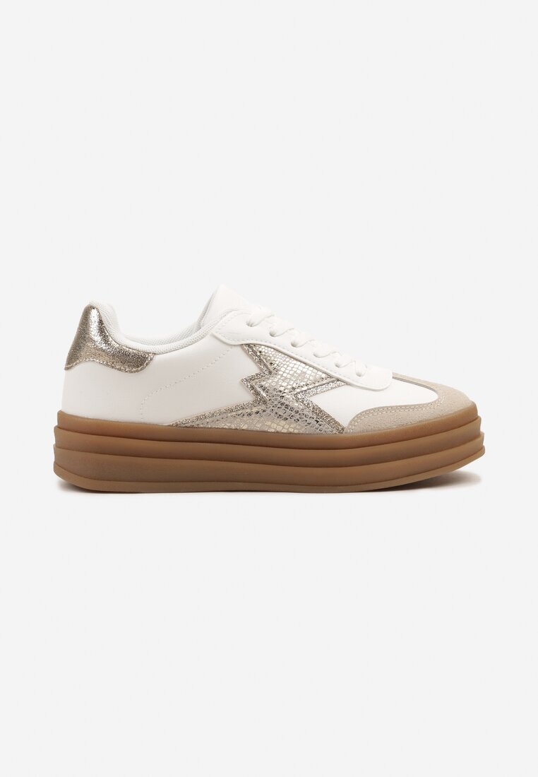 be.sport Adidași Auriu-Alb pe talpă de cauciuc cu model Geometric Tolionne