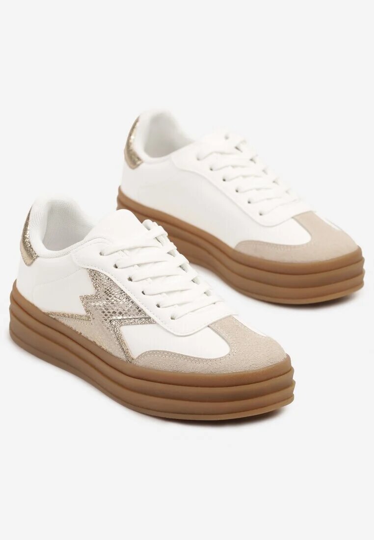 be.sport Adidași Auriu-Alb pe talpă de cauciuc cu model Geometric Tolionne
