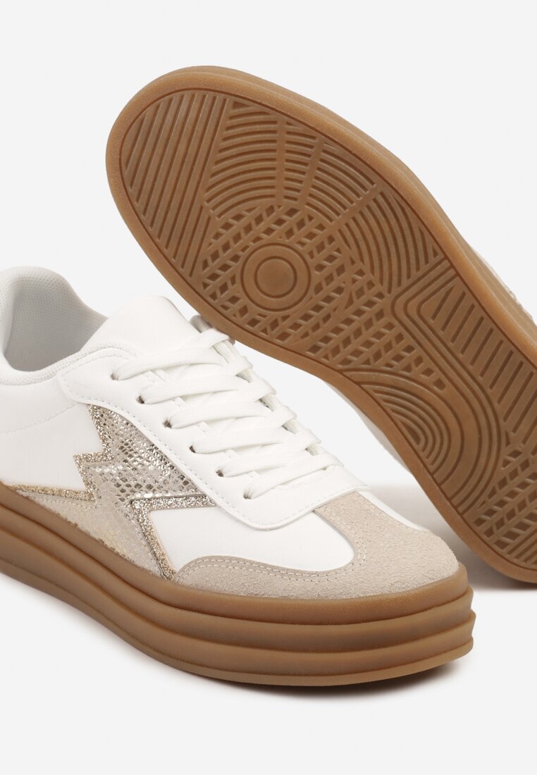 be.sport Adidași Auriu-Alb pe talpă de cauciuc cu model Geometric Tolionne