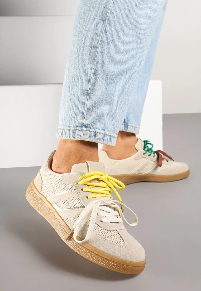 be.sport Adidași bej cu legătură dublă și model geometric Telanielia