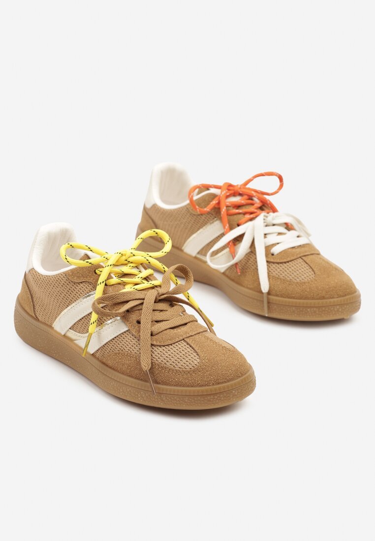be.sport Adidași Maro cu Șireturi Duble și Model Geometric Telanielia