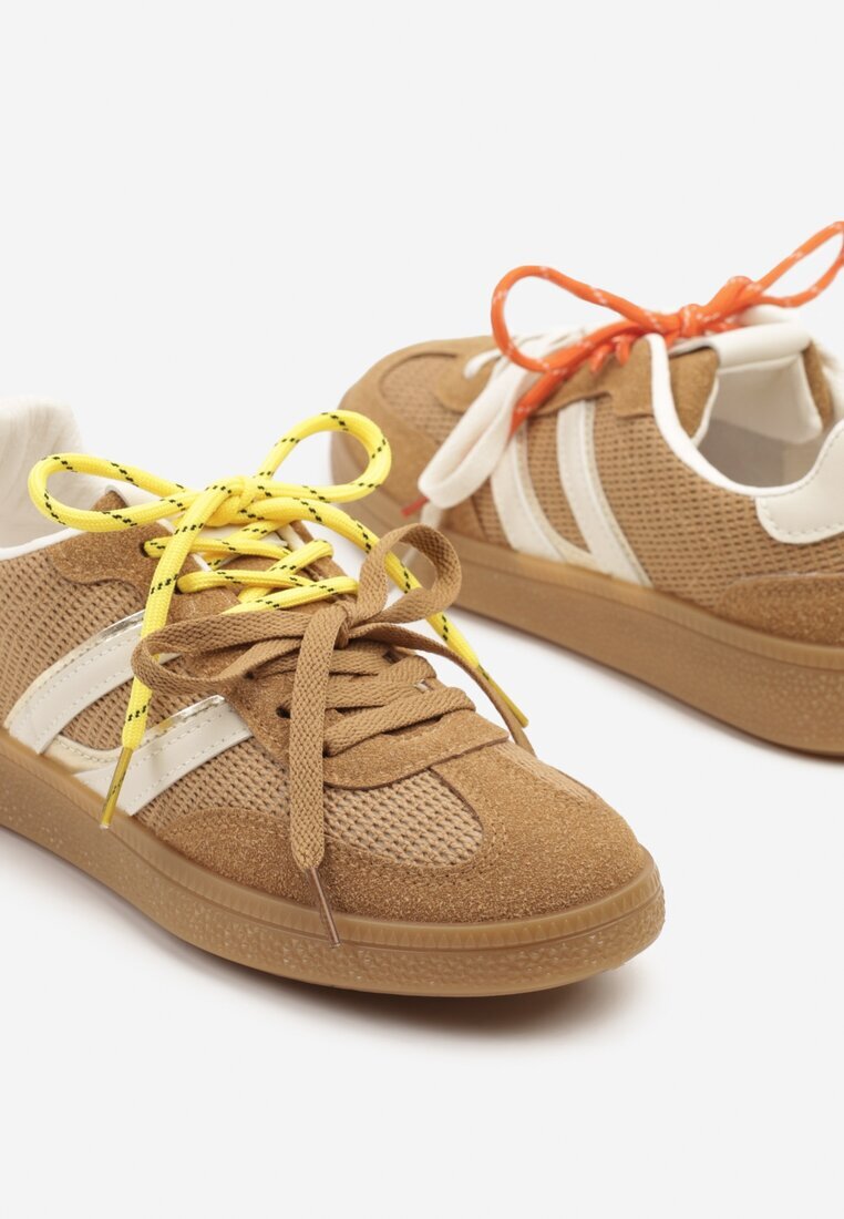 be.sport Adidași Maro cu Șireturi Duble și Model Geometric Telanielia