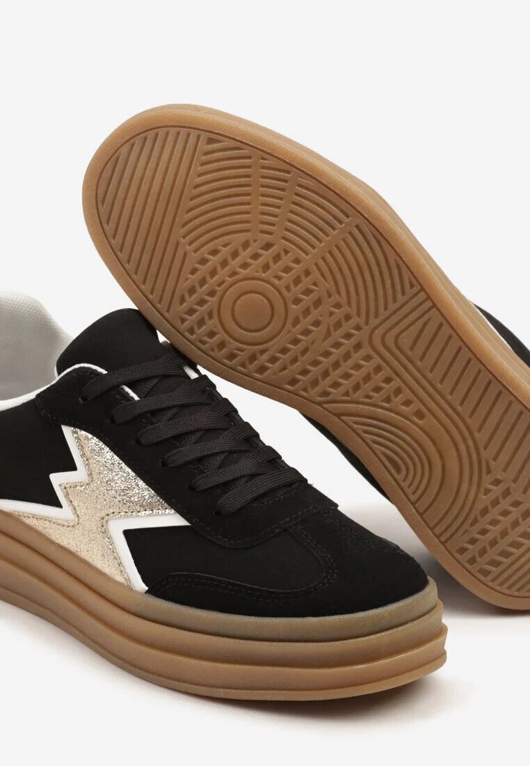 be.sport Adidași Negri cu Talpă de Cauciuc și Model Geometric Tolionne