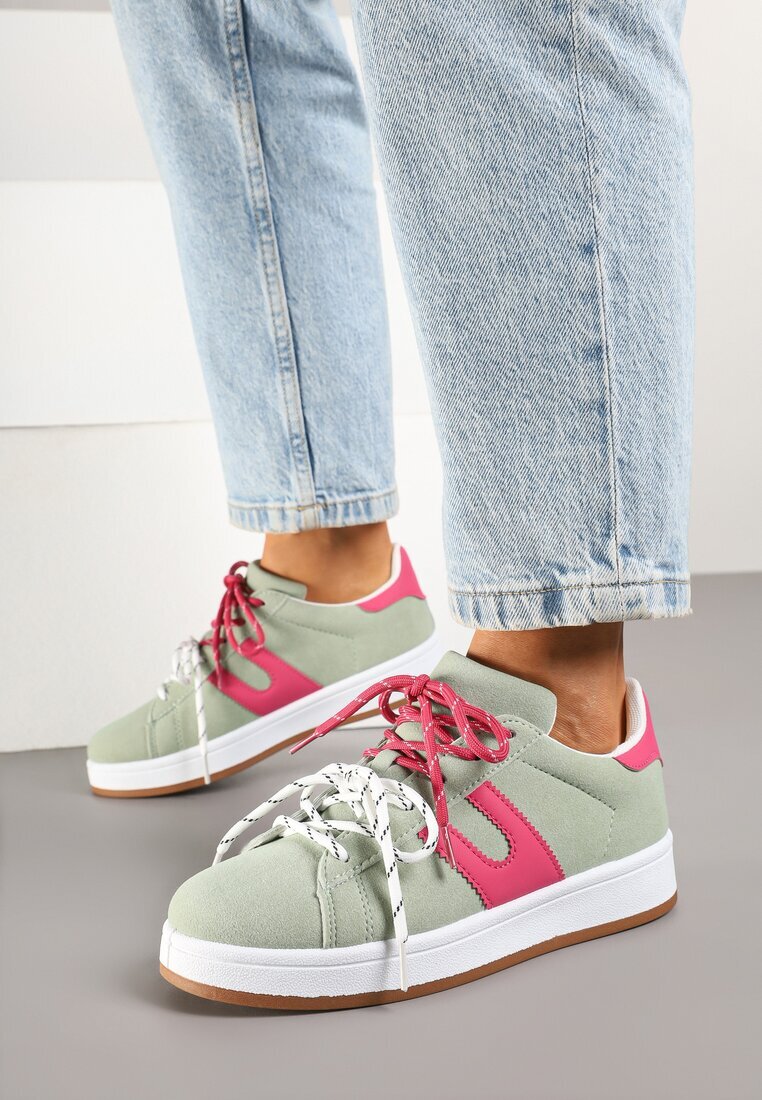 be.sport Adidași Verde-Fuchsia cu Model Geometric Tel Aviv