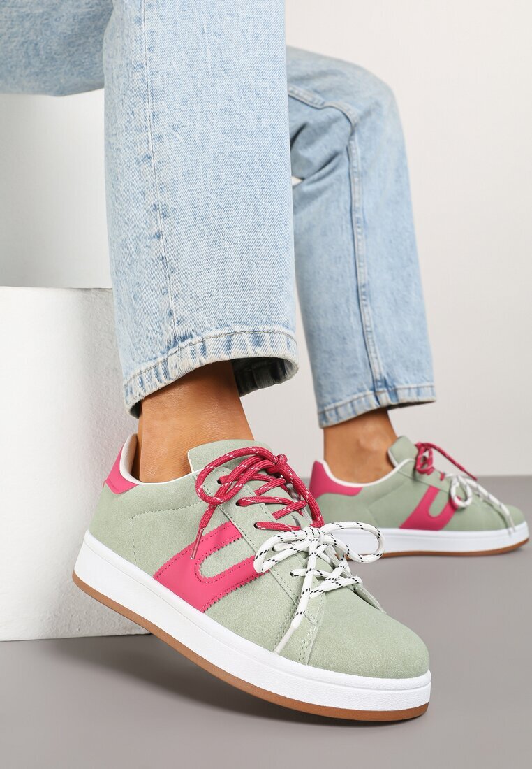 be.sport Adidași Verde-Fuchsia cu Model Geometric Tel Aviv