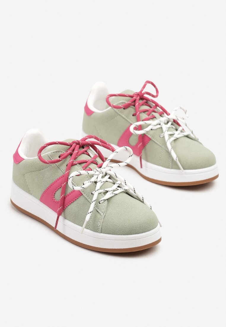 be.sport Adidași Verde-Fuchsia cu Model Geometric Tel Aviv