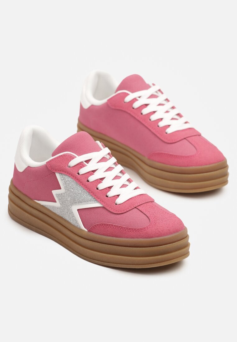 be.sport Sneakers Fucsia cu Talpă de Cauciuc cu Model Geometric Tolionne
