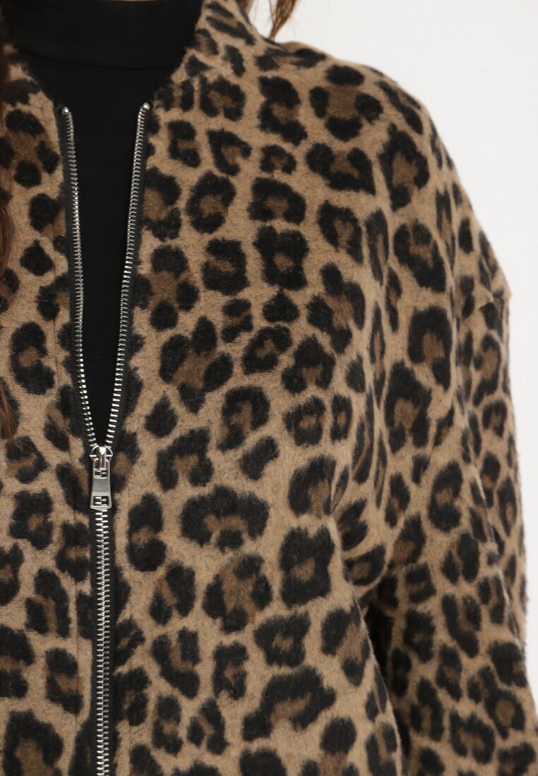 belcci Bluză Maro Imprimeu leopard cu adaos de in croi oversize Sintirra