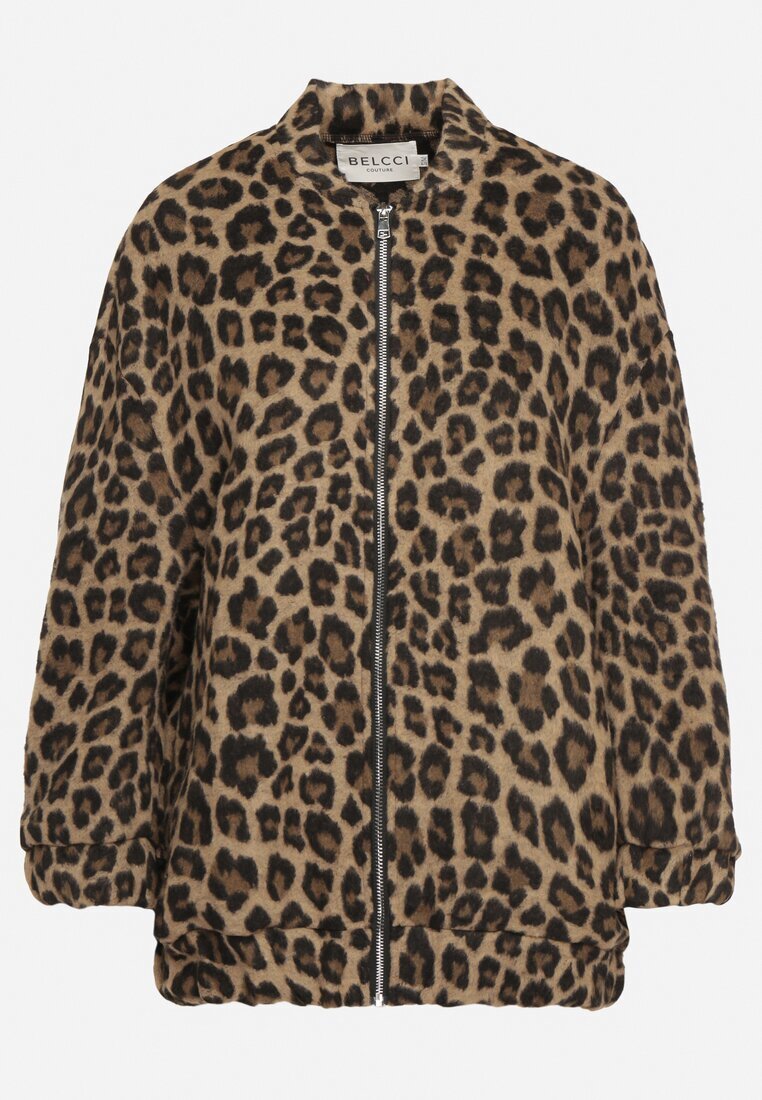 belcci Bluză Maro Imprimeu leopard cu adaos de in croi oversize Sintirra