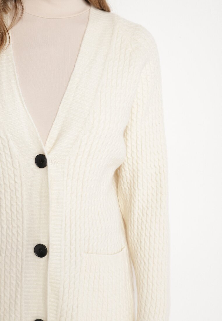 belcci Cardigan Clasic Bej deschis structurat cu buzunare Venithae