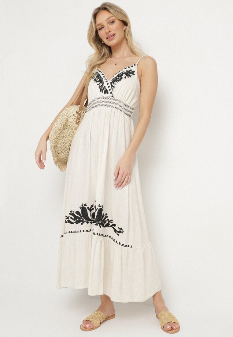 belcci Rochie Plic Albă cu In Vâscoză și Broderie Miliova