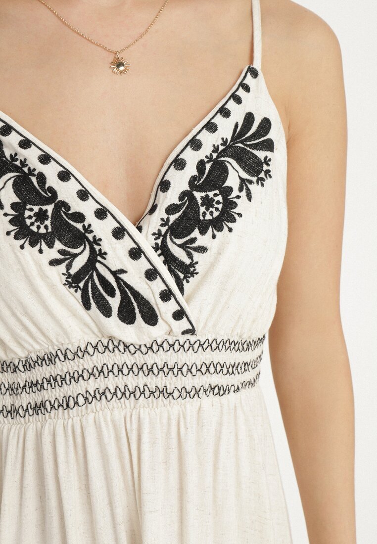 belcci Rochie Plic Albă cu In Vâscoză și Broderie Miliova