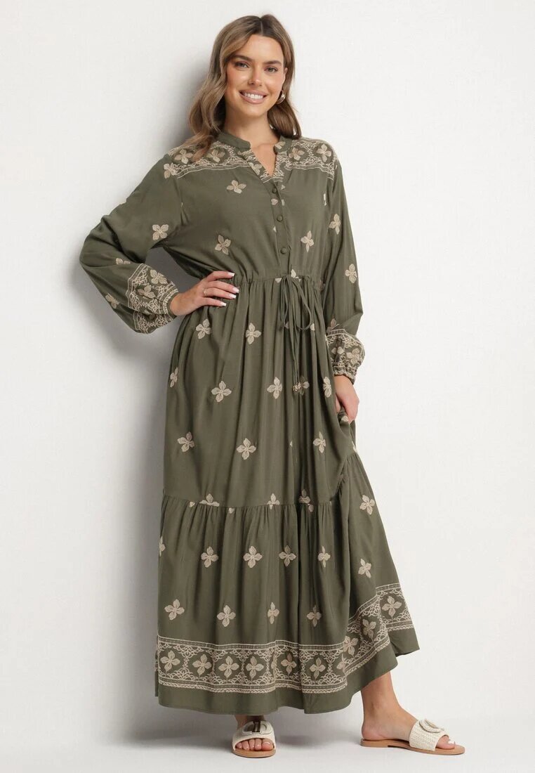 belcci Rochie Verde închisă cu bumbac șnur și broderie decorativă Felliova