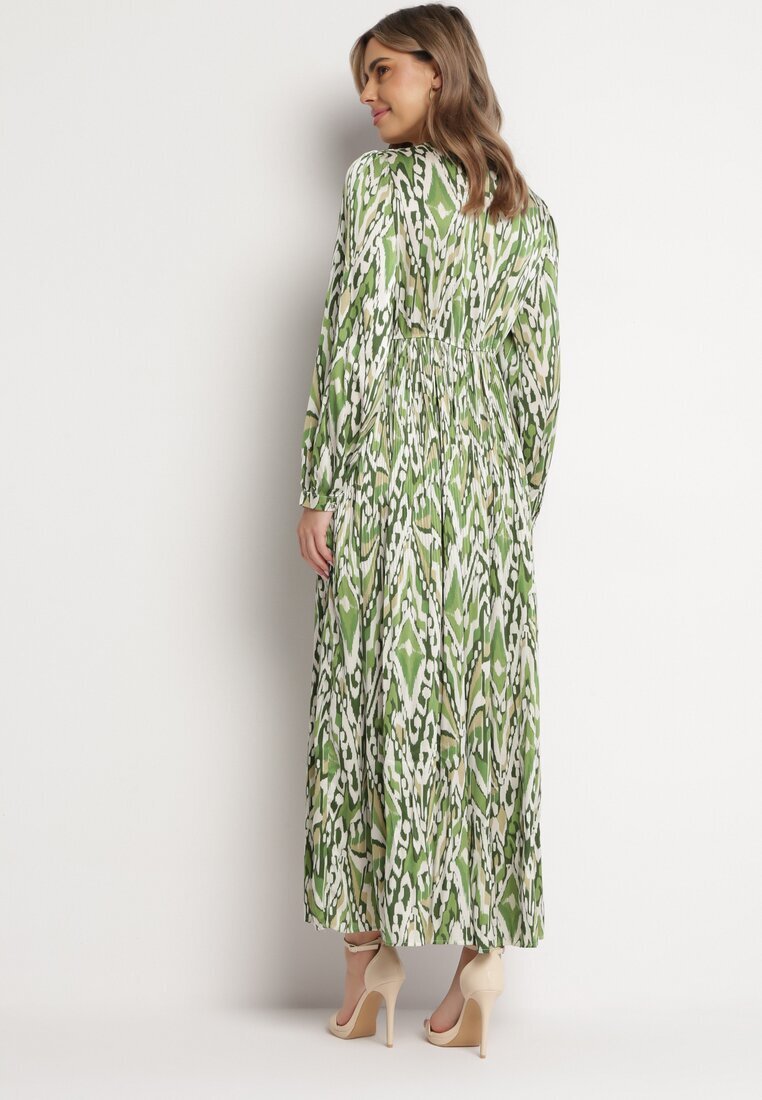 belcci Rochie Verde Maxi cu Elastic în Talie cu Model Mozaic Quirela