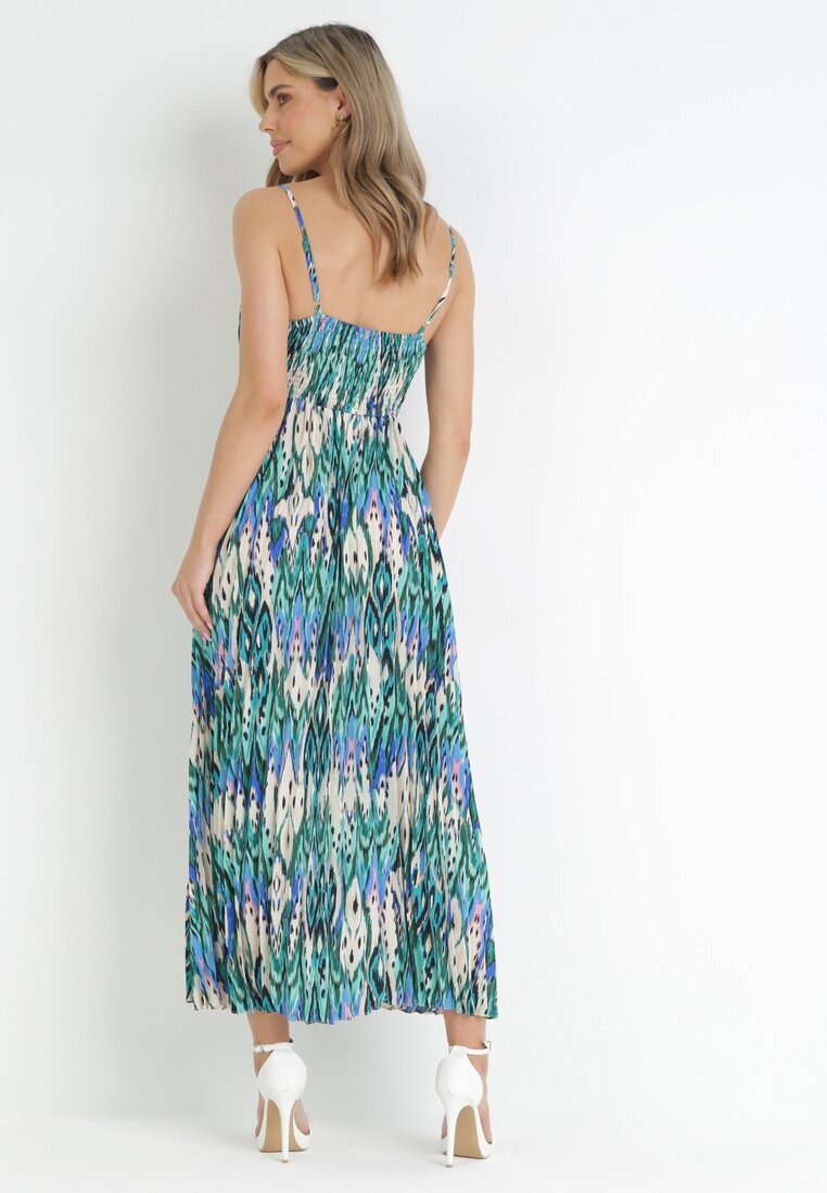 belcci Rochie Verde Maxi cu elastic în talie și tiv plisat Sakize