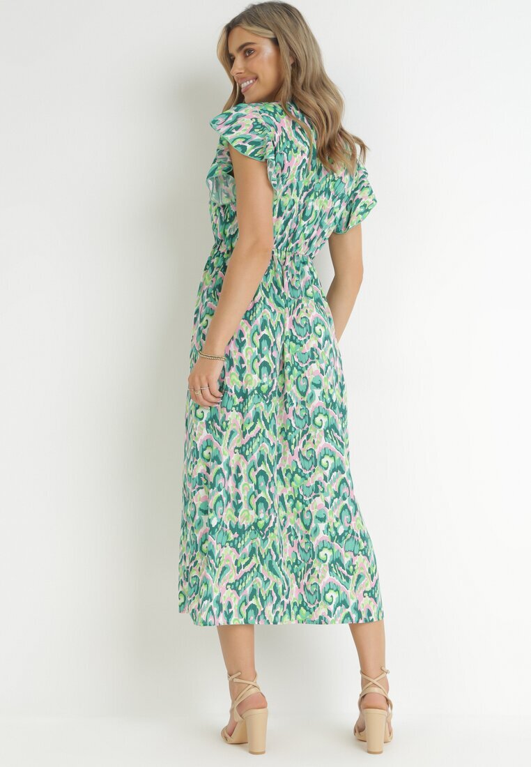 belcci Rochie Verde Plic Maxi cu Volănaș și Elastic în Talie Ahni