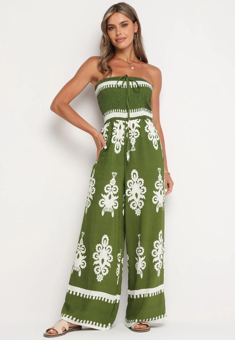 belcci Salopetă Verde din viscoză Fără mâneci cu model geometric Orceria