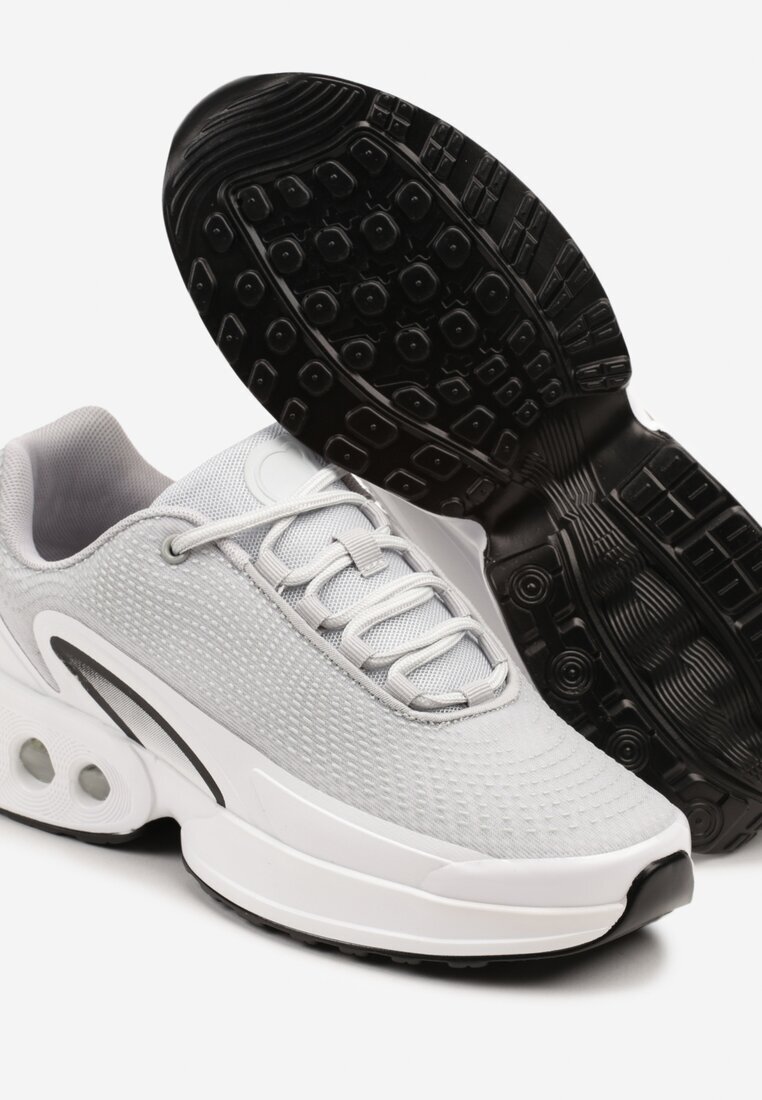 bellamila Pantofi Sport Gri-Alb Sneakers pe Talpă Groasă Reliefată Uliathiela