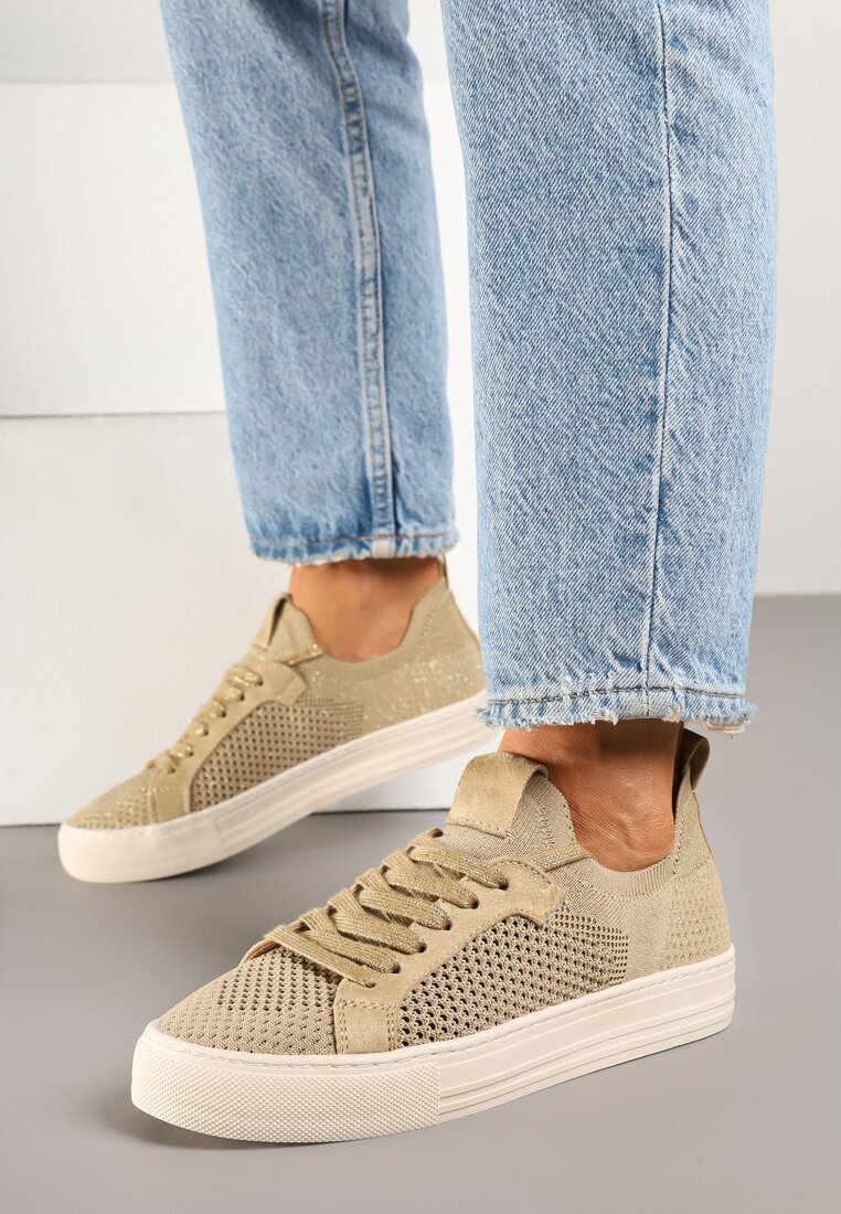 bellucci Adidași bej închis cu partea superioară din plasă Taslio