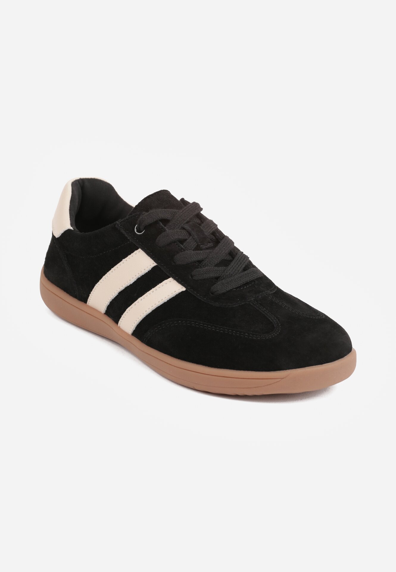berrozio Sneakers din piele cu vârf lat în stilul pantofilor de tenis Zaye Negri