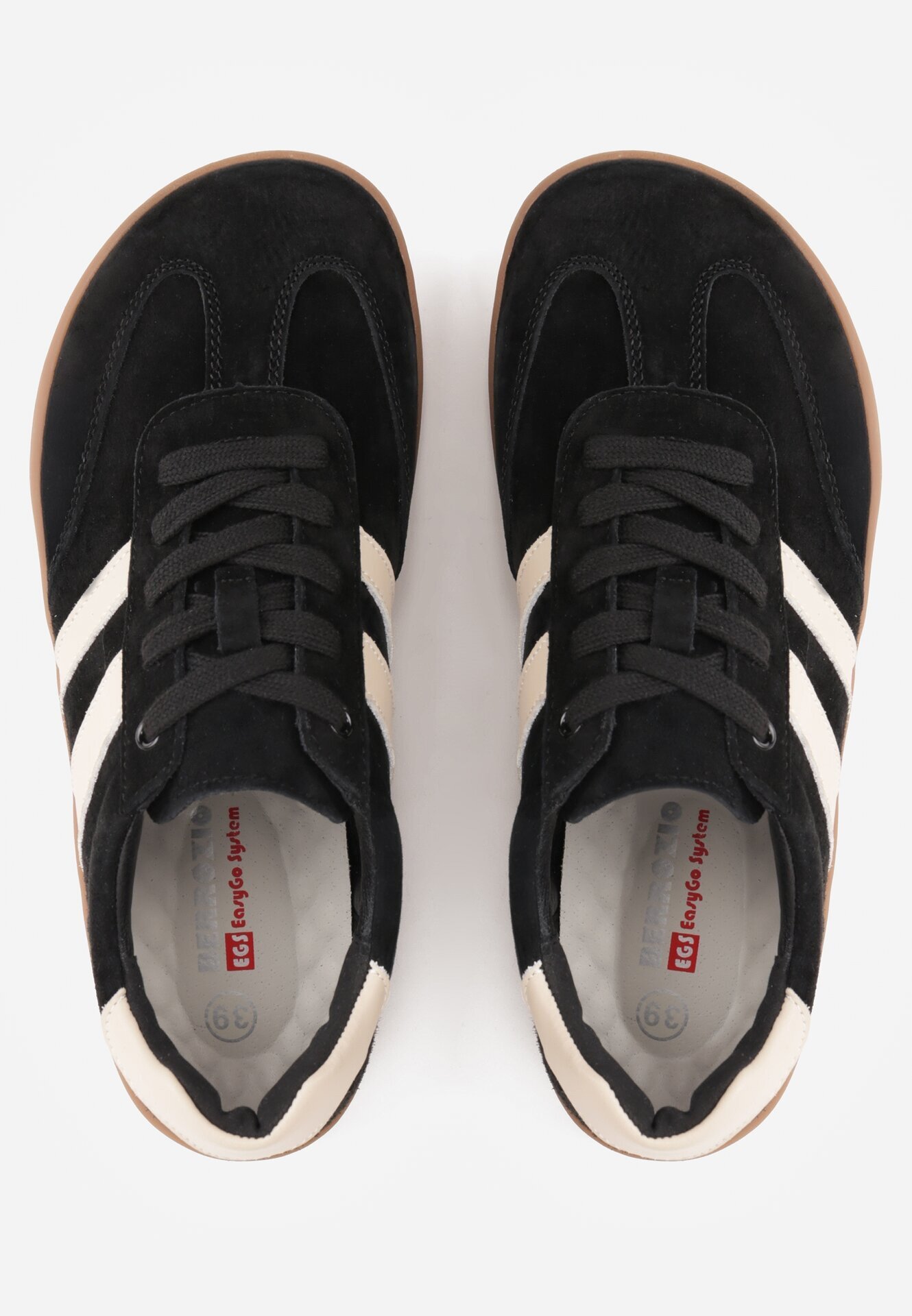 berrozio Sneakers din piele cu vârf lat în stilul pantofilor de tenis Zaye Negri