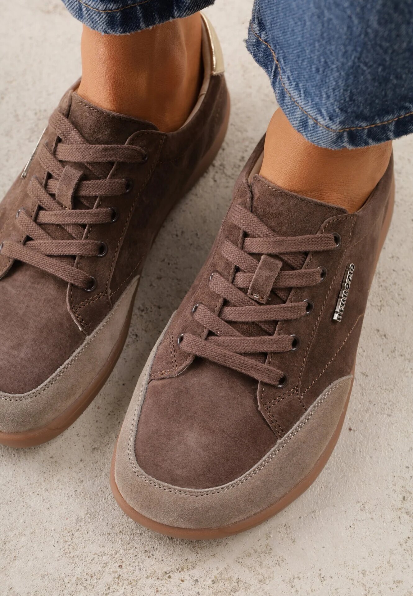 berrozio Sneakers din piele în stil retro tip barefoot Ignatia Maro