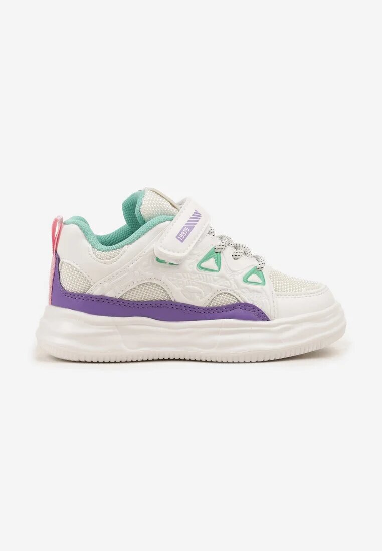 bessky Pantofi Sport Alb-violet Sneakers cu Scai cu Branț din Piele Falinea