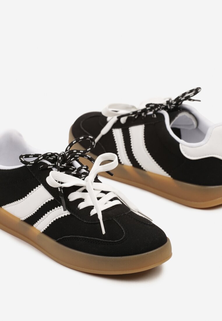bestelle Adidași Alb-Negru Iconici Tenisi din Imitație de Piele întoarsă Firlevi