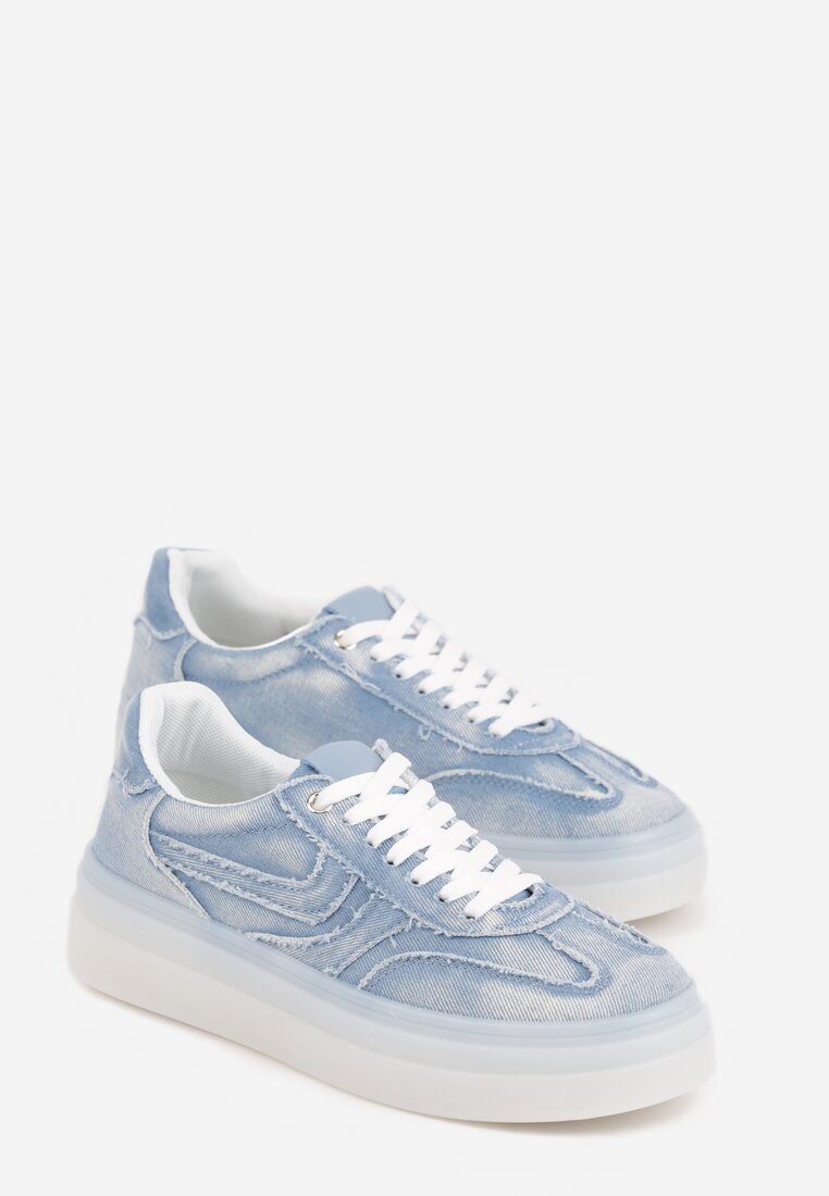 bestelle Adidași Albastre cu Talpă Groasă Decorate cu Denim Eriphithea