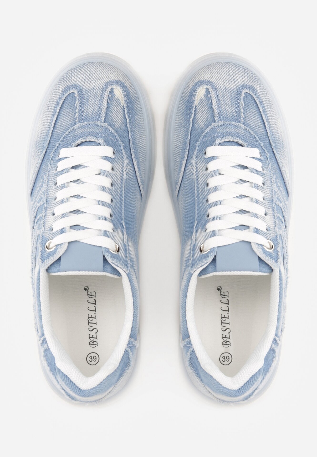 bestelle Adidași Albastre cu Talpă Groasă Decorate cu Denim Eriphithea