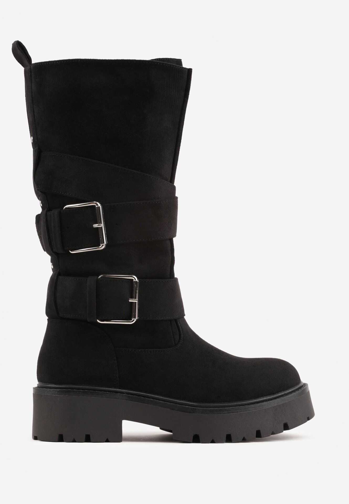 bestelle Botine cu talpă groasă în stil grunge cu catarame decorative Dorela Negre