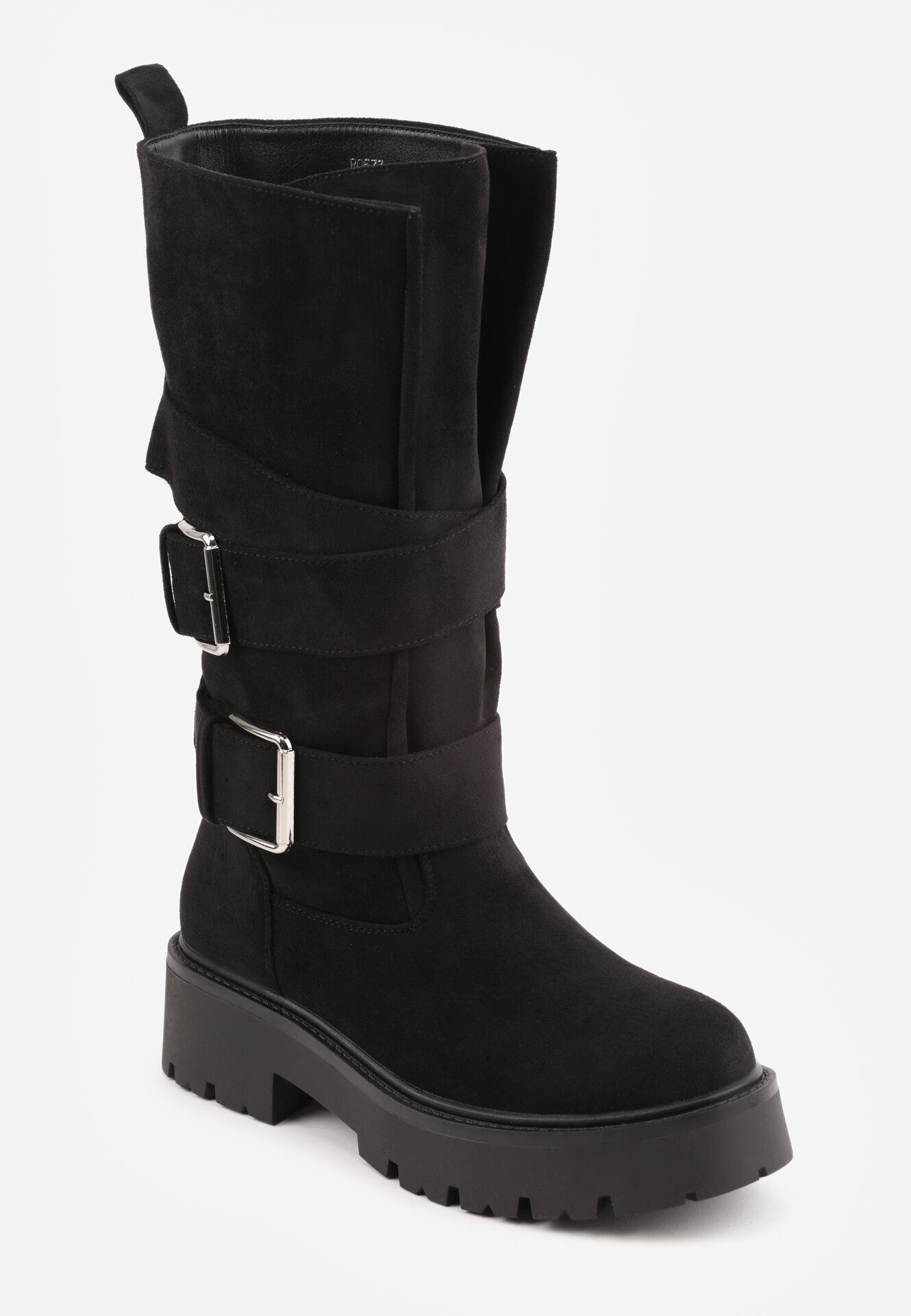 bestelle Botine cu talpă groasă în stil grunge cu catarame decorative Dorela Negre