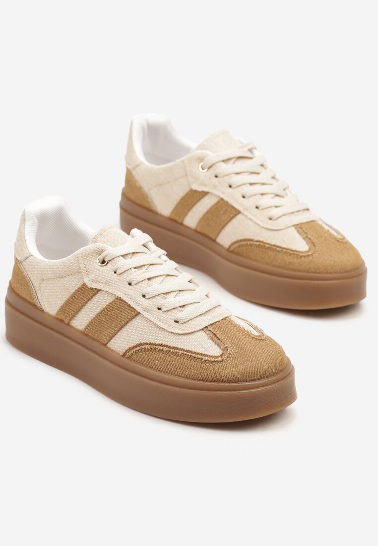 bestelle Sneakers Bej cu Talpă de Cauciuc Ardislo
