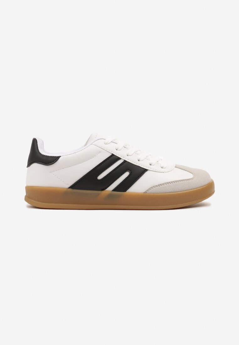 besty Adidași Alb-Negru în Stilul Tenisilor Clasici cu Cusături Decorative Nartewia
