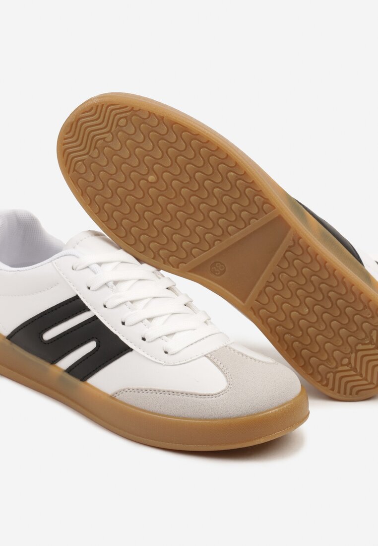 besty Adidași Alb-Negru în Stilul Tenisilor Clasici cu Cusături Decorative Nartewia