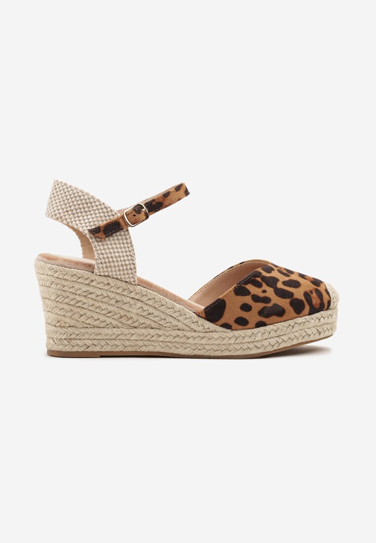 besty Sandale Leopard cu platformă decorate cu împletitură Odiena