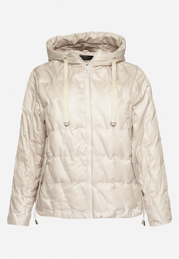 bh forever Geacă windbreaker matlasată bej deschis cu glugă și buzunare laterale Dairel