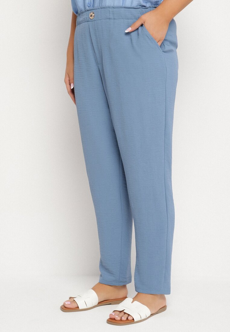 bh forever Pantaloni Albaștri cu Croi Drept cu Elastic în Talie Filavia